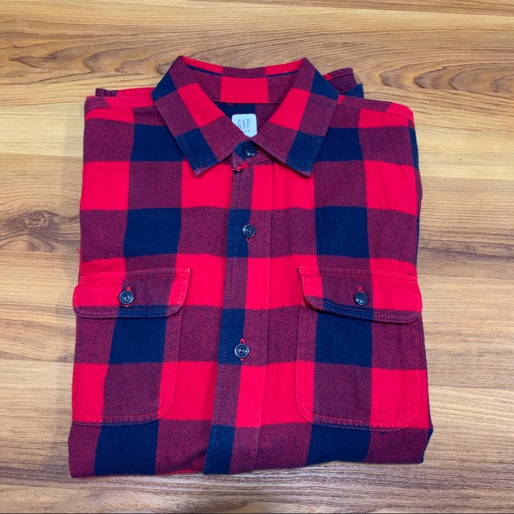 Gap boys flannel button down shirt